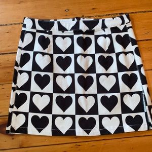Heart denim skirt